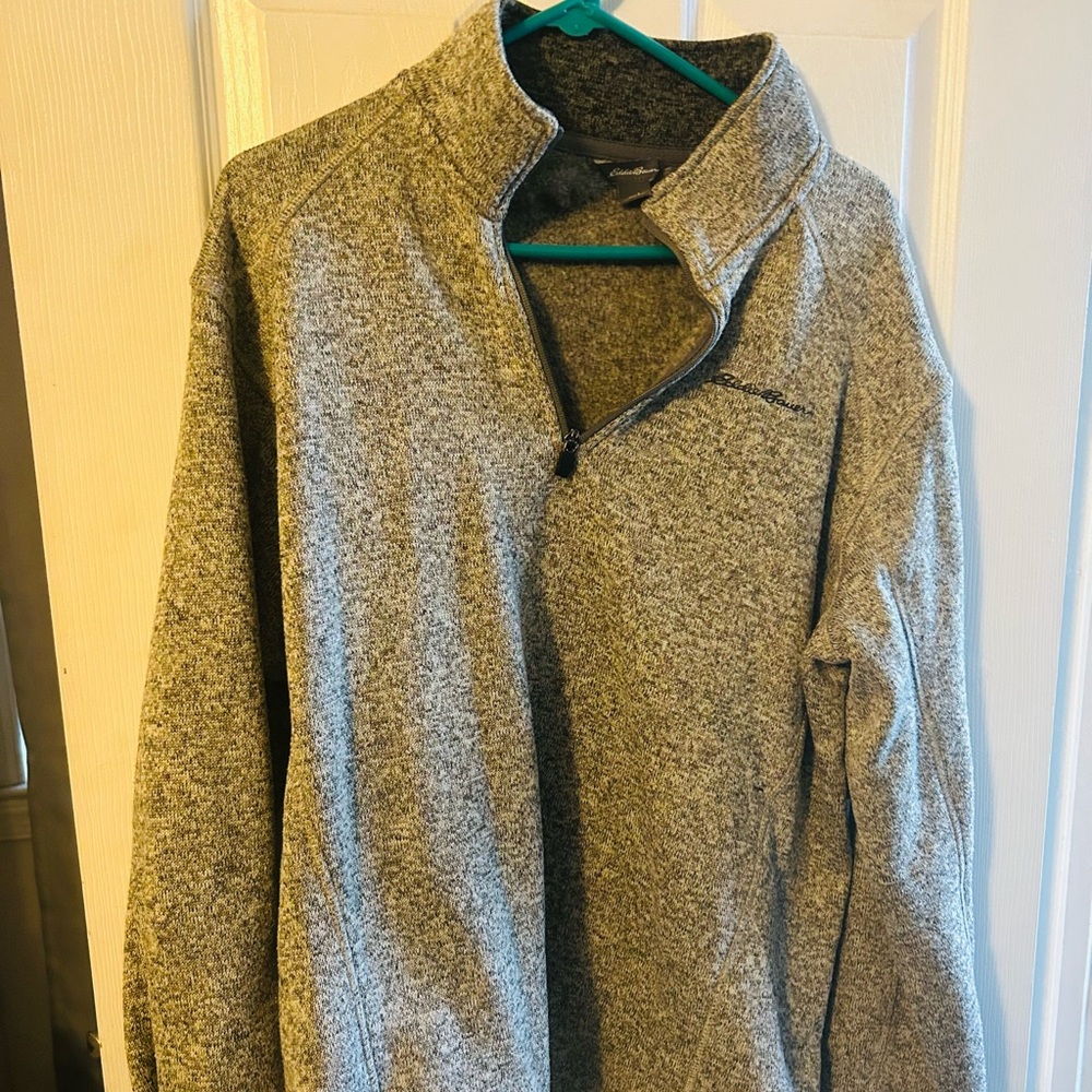 Eddie Bauer Gray Quarter-Zip Pullover